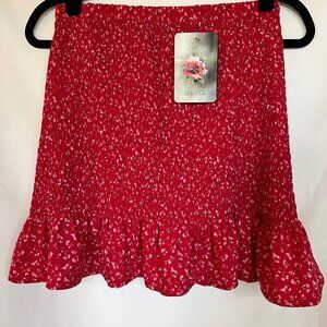 Lily Rose Red Stretch Skirt